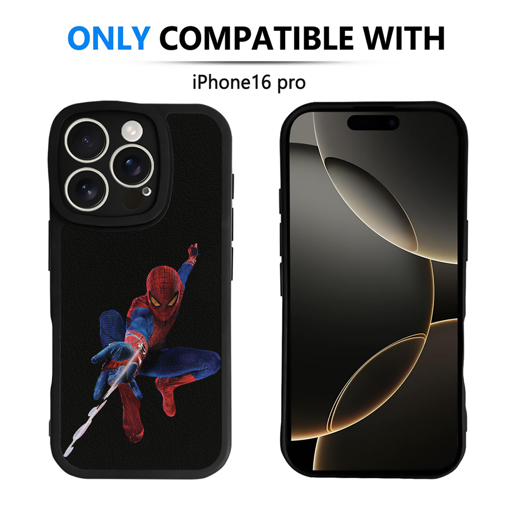 （画像用） Spider Man スパイダーマン 【iPhone 16シリーズ対応】シリコンスマホケース（レザー調） 材質：シリコン